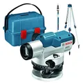 Bosch Professional Optisches Nivelliergerät GOL 26 G (26-fache Vergrößerung, Maßeinheit: 400 Gon, Arbeitsbereich: bis zu 100 m, Messlatte GR 500, Baustativ BT 160, im Transportkoffer)
