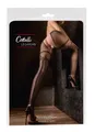 Cottelli LEGWEAR Schwarze Netzstrumpfhose mit Strumpfhalter und Schritt offen LX
