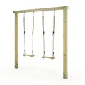 Kinderschaukel, Holzschaukel, Schaukelgestell, Schaukelgerüst, Doppelschaukel, Schaukel aus Holz für den Garten mit 2 Schaukelsitzen - Wickey Aero Star Blau