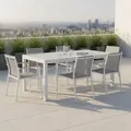 Gartentisch Silberfarben ausziehbar ca. 90x75x200cm
