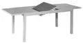 Merxx Gartentisch Ausziehtisch eckig, 140 (200) x 90 cm, silber, Sicherheitsglas
