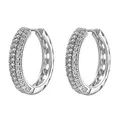 Heideman Ohrringe Charly Damen - aus hochwertigem Edelstahl - silber gold rosegold poliert - Ohrcreolen für Frauen mit Stein - Ohrschmuck 23mm Durchmesser
