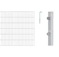 Alberts 654269 Doppelstabmattenzaun als 10 tlg. Zaun-Komplettset | verschiedene Längen und Höhen | feuerverzinkt | Höhe 120 cm | Länge 8 m