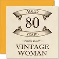 Geburtstagskarte zum 80. Geburtstag im VintageStil für Frauen – 80 Jahre – lu...