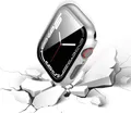 Für Apple Watch 9 8 7 41mm 2 in 1 Schock TPU Silikon Hülle + Hart Glas