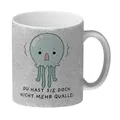 Jelly & Friends Qualle Glitzer-Kaffeebecher mit Spruch Du hast sie doch nicht mehr Qualle Kawaii Tasse Squishy Jellyfish Becher Spaß Abschied Ruhestand Kollege