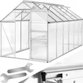 tectake Gewächshaus aus Aluminium ohne Fundament