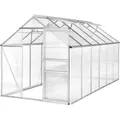 Tectake Gewächshaus  11 13 M³ Aluminiumrahmen  375 x 185 x 195 cm Transparent