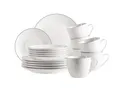 MÄSER Serie Felise, elegantes Kaffeegeschirr für 6 Personen, zeitlos, mit schwarzem Rand, Porzellan, weiß