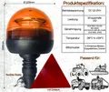 Rundumleuchte orange, Warnleuchte LED 12V 24V 3 Funktionen R65 mit Dreieck