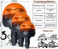 Rundumleuchte orange, Warnleuchte mit flexiblem Fuß LED 3 Funktionen R65 3 Stück