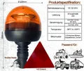 Rundumleuchte orange, Warnleuchte LED 3 Funktionen R65 mit Dreieck