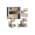 Vicco Singleküche Egbert Greige Eiche 160 cm mit ausziehbarem Tisch