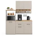 Vicco Singleküche, Greige, Honigeiche, Holzwerkstoff, Küchenblock,Rechteckig, 160x81.6x60 cm, Küchen, Küchenzeilen & Küchenblöcke, Küchenzeilen ohne Geräte