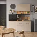 Singleküche Egbert, Greige, 160 Cm Mit Ausziehbarem Tisch, Vicco