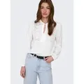 ONLY Langarmbluse ONLLENNYO LS EMBROID V-NECK TOP NOOS WVN weiß S (36)