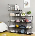 SONGMICS Regalwürfel LPI44H, Steckregal, Schuhregal, Regalsystem mit 16 Würfel
