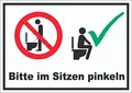 Bitte im Sitzen pinkeln Aufkleber A7 (74x105mm)