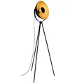 BRILONER - Stehlampe Retro mit Fußtaster, schwenkbar, E27 Fassung max. 60 Watt, Deko Wohnzimmer, Lampe, Leselampe, Wohnzimmerlampe, Deckenfluter, Stehleuchte Vintage, 58x34,5x148 cm, Schwarz-Gold