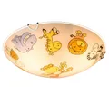 GLOBO LIGHTING Deckenleuchte, Leuchtmittel nicht inklusive, Kinderleuchte Deckenlampe Glas Kinderzimmerlampe rund, Glas bunt mit