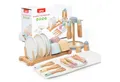 Esun Spielküche Kinderküche Zubehör Holz, 33 St. Geschirrset mit Tassen, Spielküche, Geschenk für Mädchen Jungen ab 3 4 5 6 7 8 Jahre
