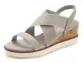 Sandalette "Sommerschuh", Sandale, Sommerschuh mit Keilabsatz und elastischen Riemen VEGAN, Gr. 40, grau