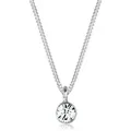 Elli Kette mit Anhänger Solitär Rund Schmuck Geschenk mit Kristallen von Swarovski® 925 Silber, Kreis silberfarben 45