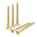 sourcing map 50 Stück Schlitz Messing Holzschrauben M4x40mm Geschlitzt Antrieb Flach Kopf Selbstschneidend Senkkopfschrauben für Holzarbeiten Möbel