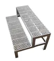 2 Stufen Stahltreppe Außentreppe Freistehend Breite 60 cm Höhe 40 cm Verzinkt aus Stahl