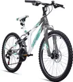 Bergsteiger Montreal 24 Zoll Kinderfahrrad, geeignet für 8, 9, 10, 11 Jahre, Shimano 18 Gang-Schaltung, Mountainbike mit Vollfederung, Jungen-Fahrrad, Mädchen-Fahrrad