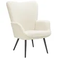 Sessel Hygge gepolstert, ergonomisch, Belastbarkeit 150 kg Bouclé creme/schwarz