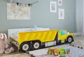 Kids Collective Autobett Kinderbett Jugendbett Baustelle in 70x140 80x160 mit Rausfallschutz, Baustelle Motif