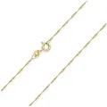 Materia Goldkette Damen Mädchen Gold Singapurkette gedreht K87, 585 Gelbgold, diamantiert goldfarben 50 cm