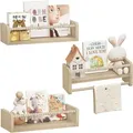 Woltu Kinder-Wandregal, Natur, Holz, Echtholz, Rechteckig, 40x15x14 cm, Kinder- & Jugendzimmer, Kindermöbel, Kinderregale