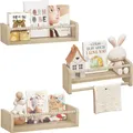 Woltu Kinderregal, 3-tlg., Bücherregal Wand, Montessori Regal, aus Massivholz