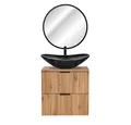 Lomadox Badmöbel-Set ADELAIDE-56, (Spar-Set, 2-St), Waschplatz Set, LED Spiegel, 60cm Waschtisch, Keramik Waschbecken