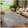 Ayyildiz Teppiche Outdoorteppich IBIZA 1902, rechteckig, Höhe: 5 mm, Läufer, In und Outdoor, Sisaloptik, Wohnzimmer, Aussenbereich grau 160 cm x 230 cm x 5 mm