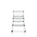 hjh OFFICE Klappleiter Trittleiter Aluminium 3 Stufen Rollbar Aluminium Farbe