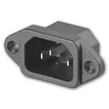 world-trading-net - C14 Kaltgeräte-Einbaustecker IEC 320, 2-polig mit Schutzkontakt, Einbautiefe ca. 20mm, Lötanschluss, Thermoplast, schwarz