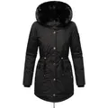 Navahoo Wintermantel Sweety Deluxe modischer Winterparka mit großer doppelter Kapuze schwarz XS (34)