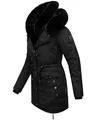 Navahoo Damen Warmer Winterparka mit doppelter Kunstpelz-Kapuze Sweety Deluxe Black Gr. XS