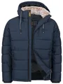 Indicode Herren INHebero Winterjacke mit Kapuze und Reißverschluss | Herrenjacke Steppjacke für Männer Navy, 3XL