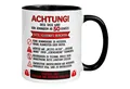 Momentals Tasse 50 Geburtstag Mann Frau – ACHTUNG – Geburtstagsgeschenk Männer Frauen, Gratis Versand · Links-&Rechtshänder · Spülmaschinenfest