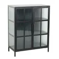 riess-ambiente.de Industrial Vitrine DURA Steel 80cm schwarz Metall Riffelglas