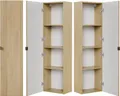 Badezimmer-Hochschrank mit 40 cm Breite in Eiche, gerillt, 1 Tür - OLIVA-56