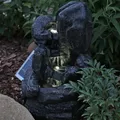 CLGarden Solar Springbrunnen NSP14 mit Akku LED Beleuchtung Gartenbrunnen Licht