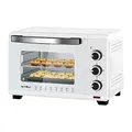 WOLTU Mini Backofen 21 L, elektrischer Minibackofen, Miniofen, Pizzaofen, 1280 W, 100-230 °C, Timer 60 Min., Ober-/Unterhitze, Doppelverglasung, Weiß