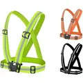 Cofi1453® Unisex Einstellbare Reflektierende Sicherheitsgurt Weste Warnweste Motorrrad Reflektor Leuchtweste Sport Unfallweste Gelb