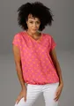 T-Shirt, im Material- und Mustermix, Gr. 42, pink-orange