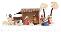 Dregeno Erzgebirge Krippe Krippen und Zubehör Weihnachtskrippe mit Stall, farbig (15) Breite x